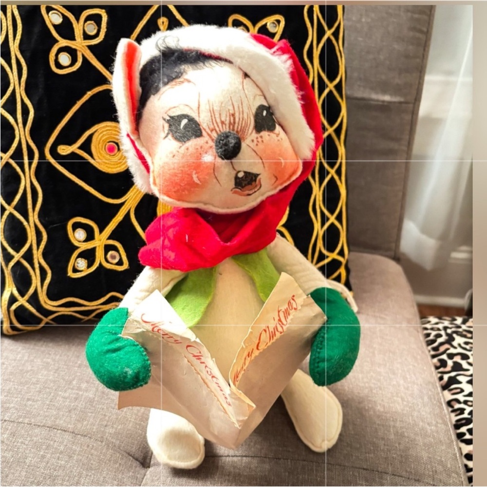 Vintage Annalee 1971 Christmas Caroling Mouse Singing Mobilitee Doll 12" Tall